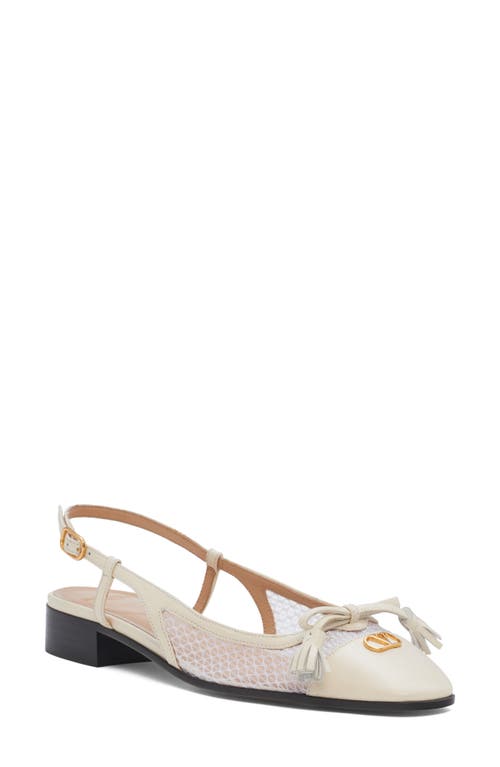 Valentino Garavani Valet Du Roi Slingback Ballet Flat In White