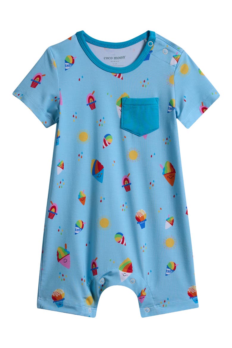 Rainbow Shave Ice Romper, Main, color, BLUE