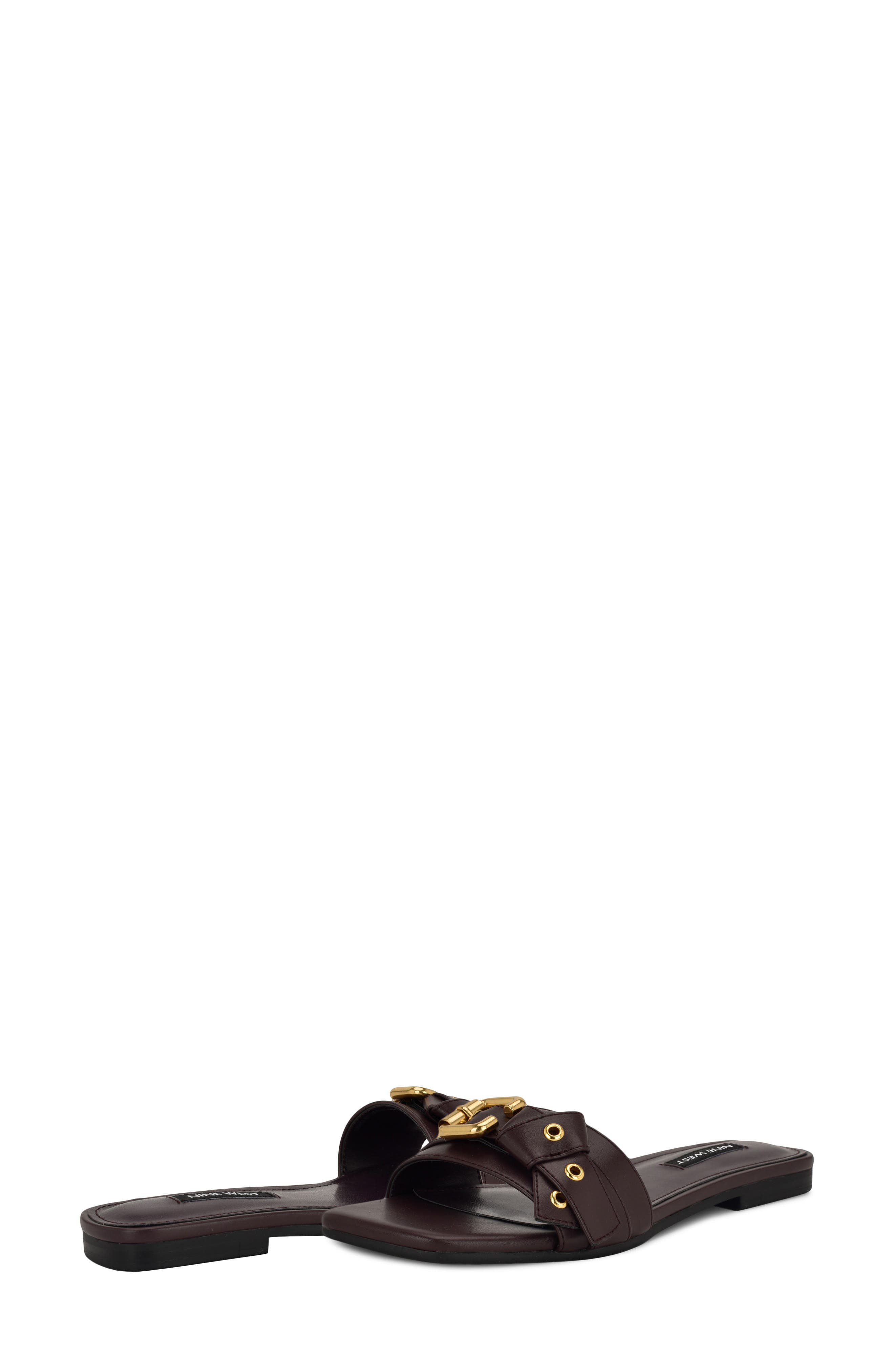 Missj Slide Sandal, Alternate, color, DARK RED