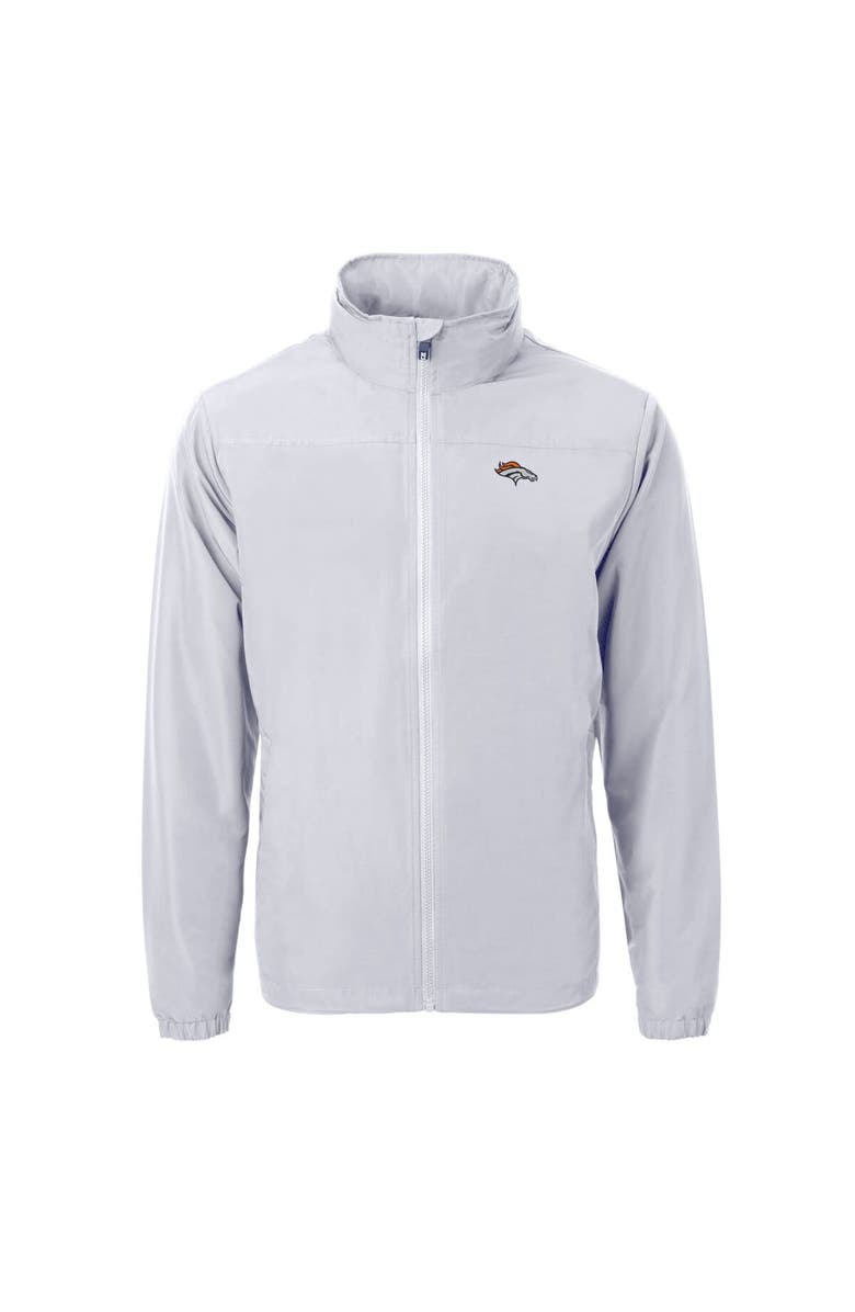 Cutter & Buck Men's Cutter & Buck Gray Denver Broncos Charter Eco Recycled Full-Zip Jacket, Alternate, color,