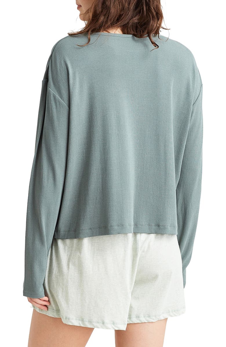 Papinelle Luxe Rib Long Sleeve Pajama Shirt, Alternate, color,