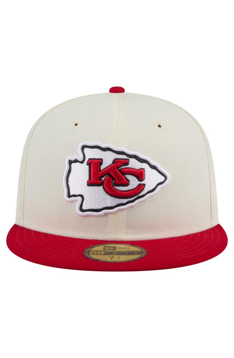 New Era Men's New Era White/Red Kansas City Chiefs Main 59FIFTY Fitted Hat, Alternate, color, White