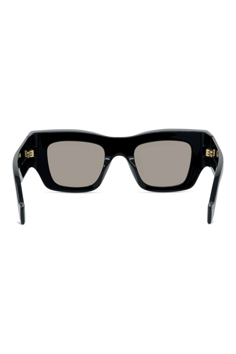 Signature 56mm Rectangular Sunglasses, Alternate, color, SHINY BLACK / SMOKE MIRROR