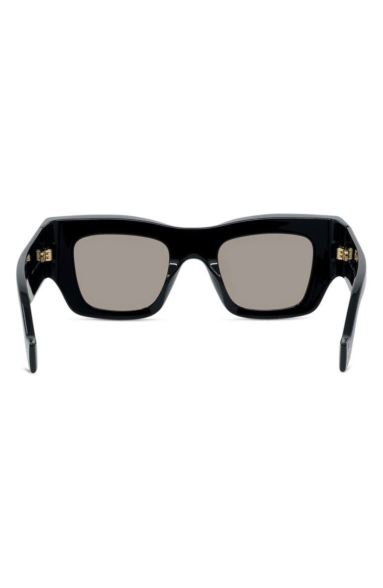 Loewe Signature 56mm Rectangular Sunglasses, Alternate, color, Shiny Black / Smoke Mirror