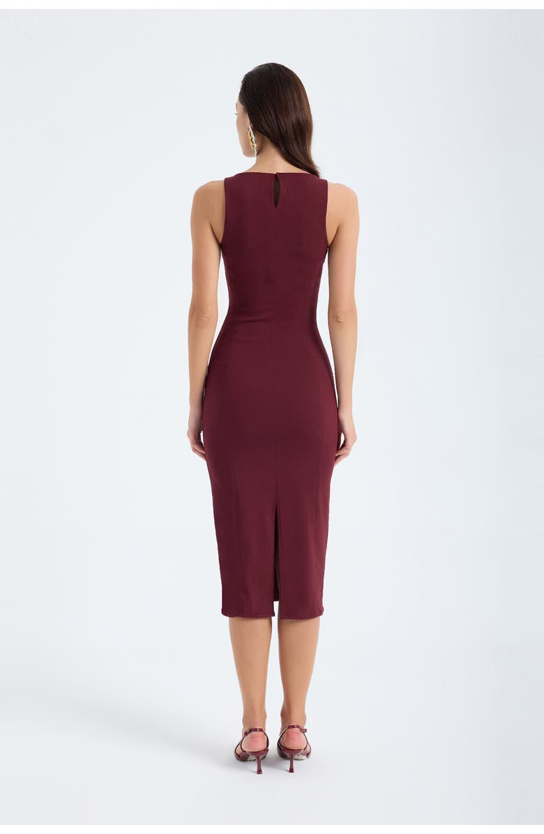 Monlicia Silva Bodycon Midi Dress, Alternate, color, Burgundy