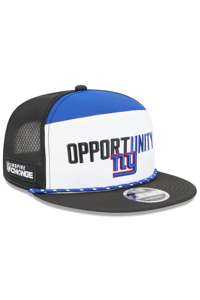 Men's New Era White/Black New York Giants 2025 Inspire Change Split Panel 9FIFTY Snapback Hat, Main, color, White