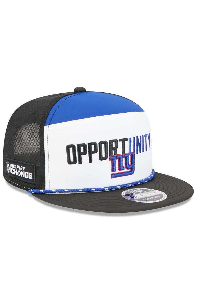 New Era Men's New Era White/Black New York Giants 2025 Inspire Change Split Panel 9FIFTY Snapback Hat, Main, color, White