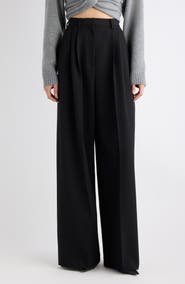 Balenciaga Wide Leg Wool Trousers