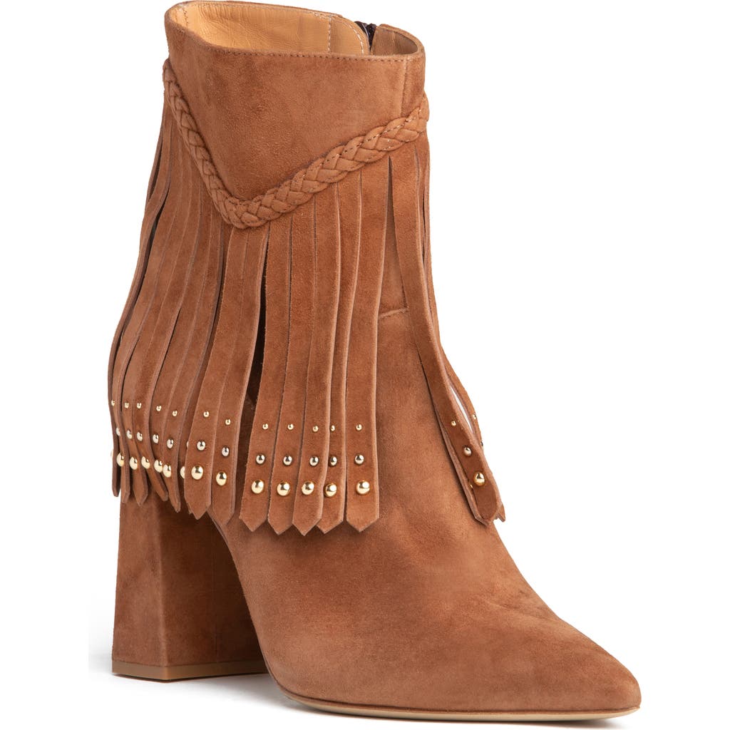 Beautiisoles Tal Fringe Bootie In Cognac