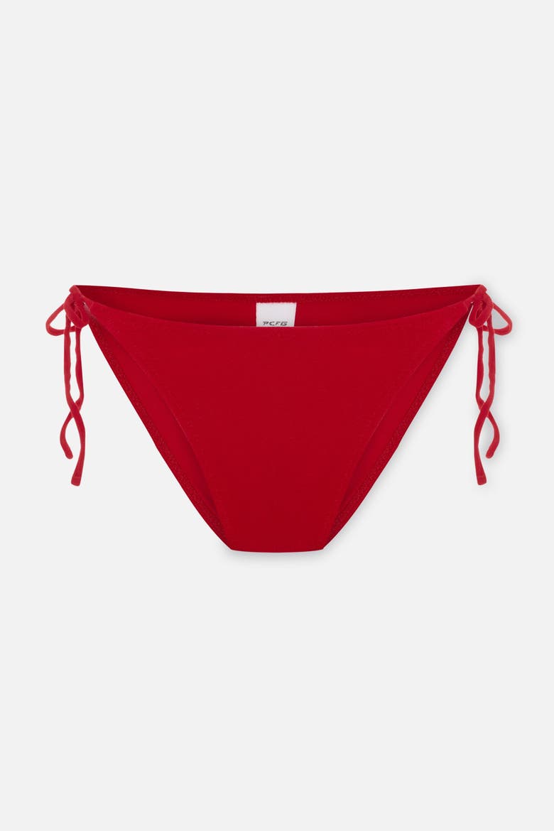 Terry Tie Side Bikini Bottom, Main, color, Red