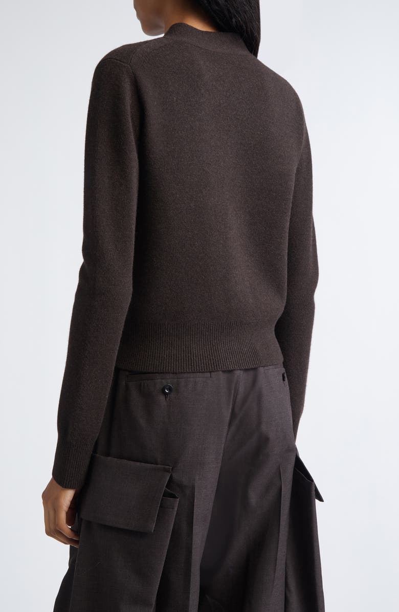 Sacai Sequin Embroidered Wool Cardigan, Alternate, color, Brown/ Red