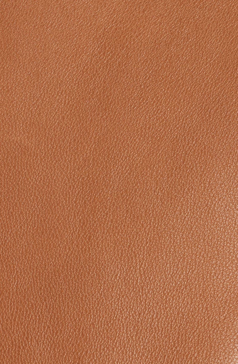 Theory Crop Leather Jacket, Alternate, color, Bright Cognac