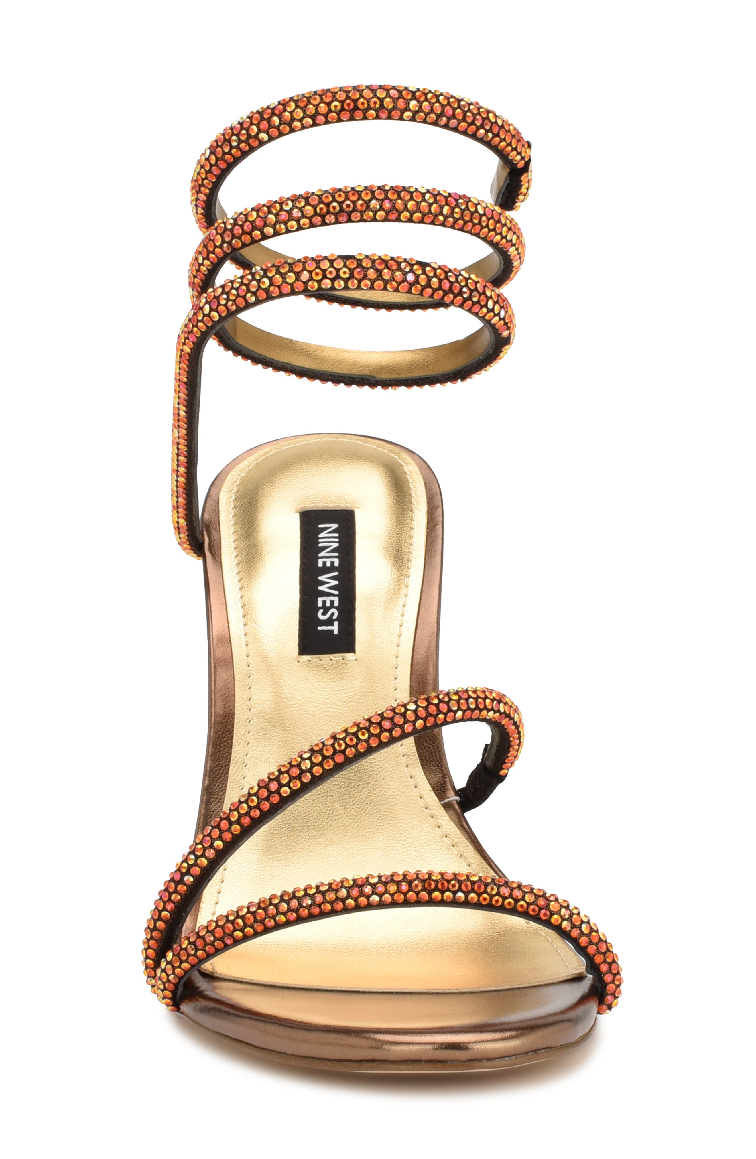 Maskill Rhinestone Ankle Wrap Sandal, Alternate, color, GOLD 710