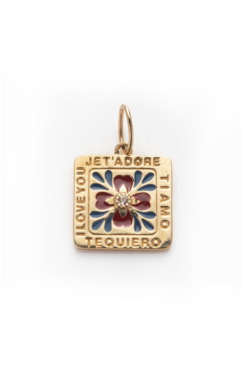 Local Eclectic Solid 9K Gold I Love You Multilingual Charm, Main, color, Gold