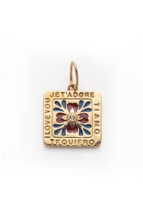 Local Eclectic I Love You Statement Charm In Gold