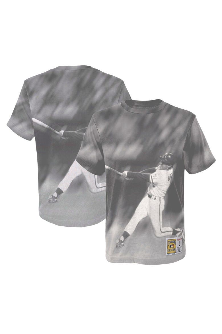 Youth Mitchell & Ness George Brett White Kansas City Royals Sublimated Player T-Shirt, Main, color, Gray