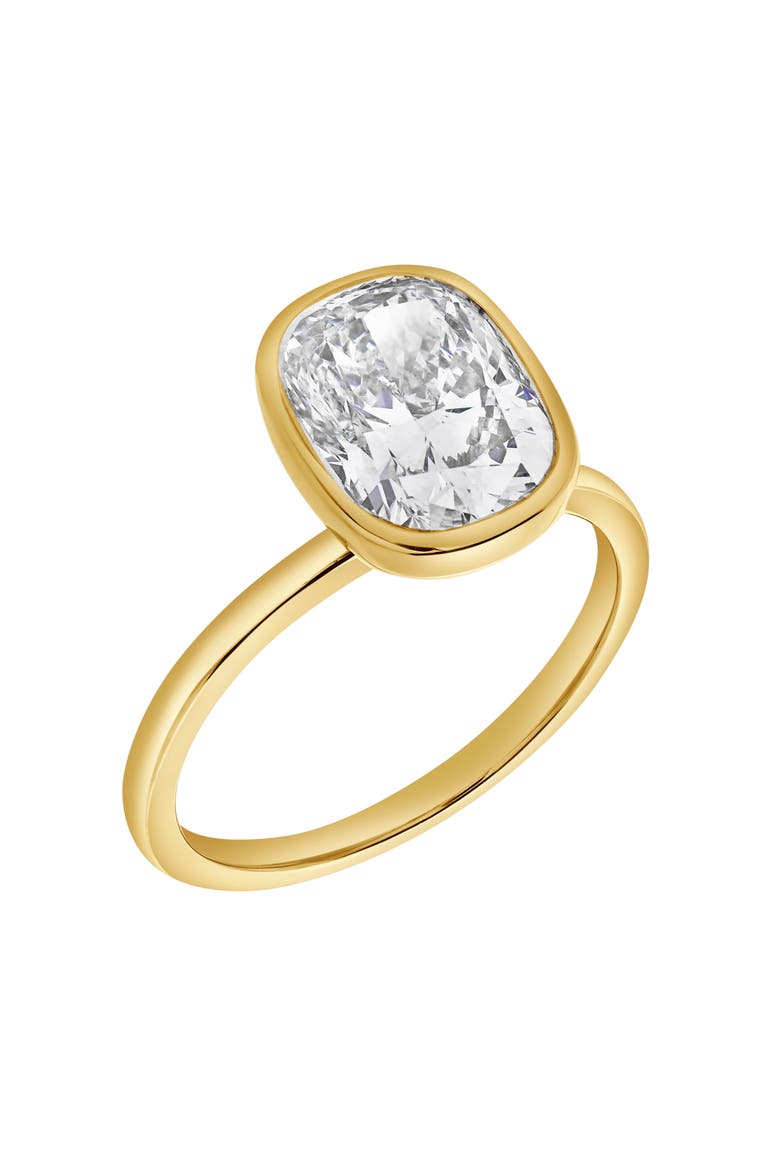 Novae 3CT Cushion Cut Bezel Lab Diamond Engagement Ring 14K Gold, Alternate, color, 14K Yellow Gold