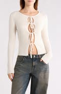 PacSun Margot Tie Front Rib Sweater