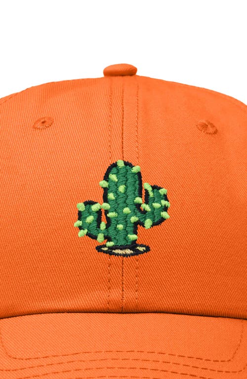 Dalix Cactus Embroidered Low Crown Cap In Orange