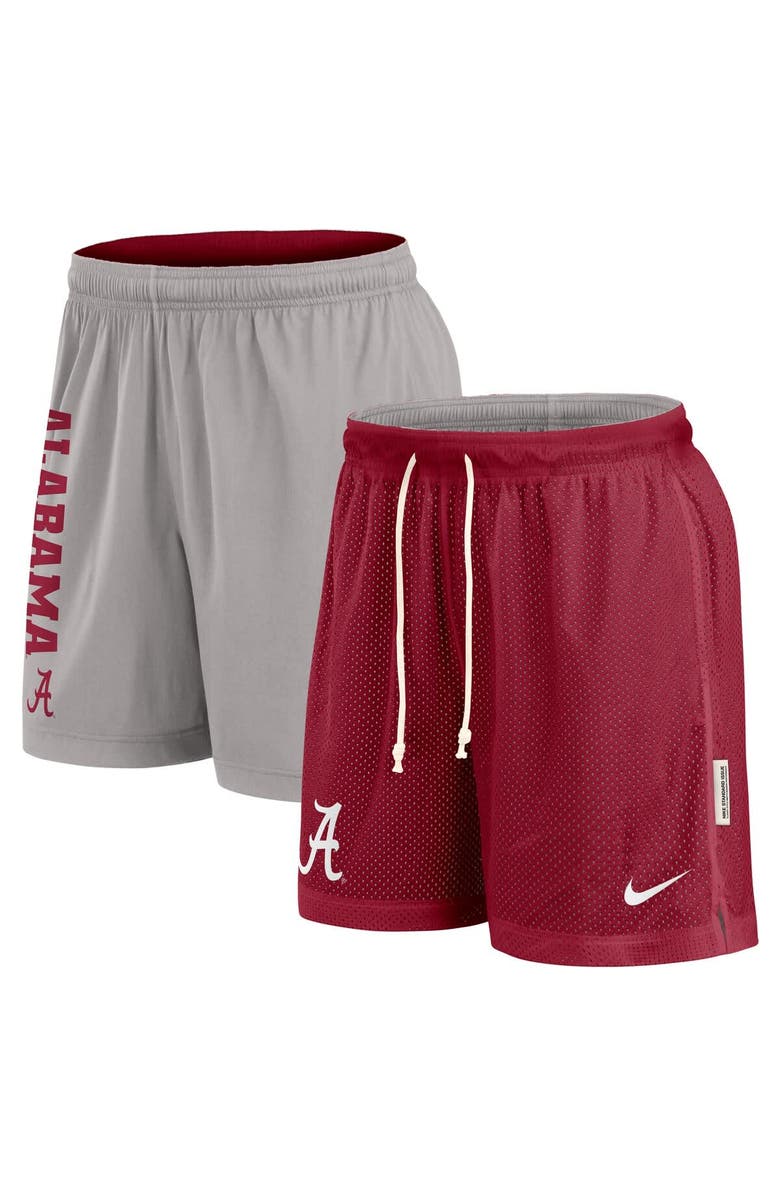 Nike Men's Nike Crimson/Gray Alabama Crimson Tide Courtside Standard Issue Dri-FIT Reversible Shorts, Main, color, Crimson