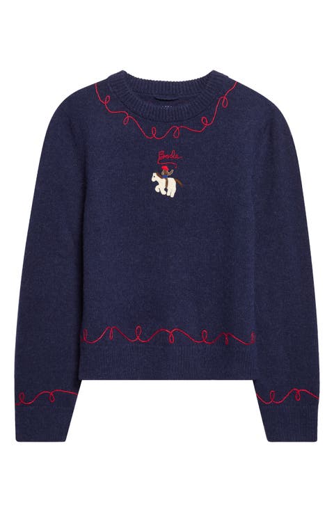 Cowboy Appliqué Alpaca & Merino Wool Sweater