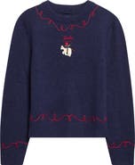 Bode Cowboy Appliqué Alpaca & Merino Wool Sweater