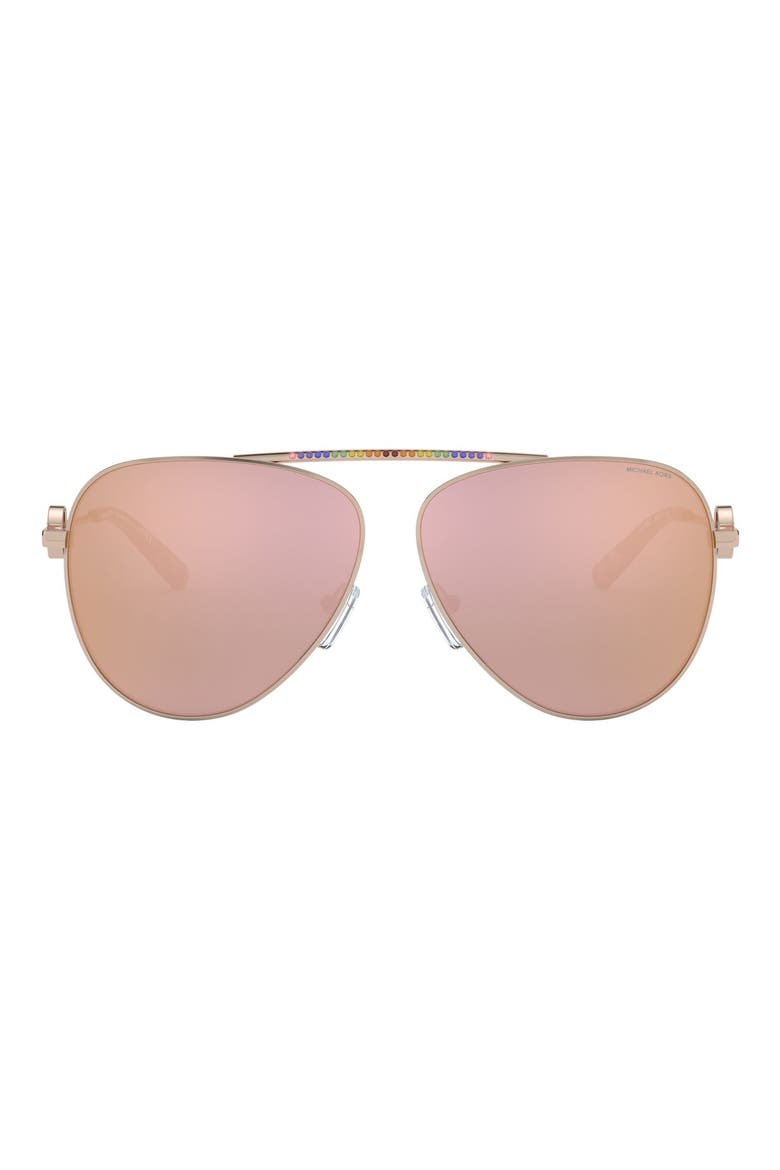 59mm Aviator Sunglasses, Main, color, ROSE GOLD