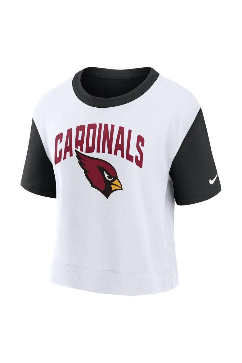 Women's Nike Black/White Arizona Cardinals High Hip Fashion T-Shirt, Alternate, color, Black