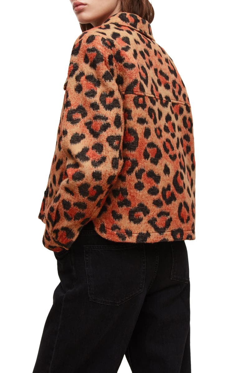 AllSaints Honor Leopard Print Jacket, Alternate, color,