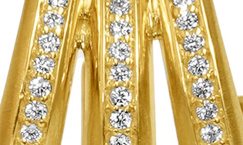 Dean Davidson Dauphine Pavé Hoop Earrings In White Topaz/gold
