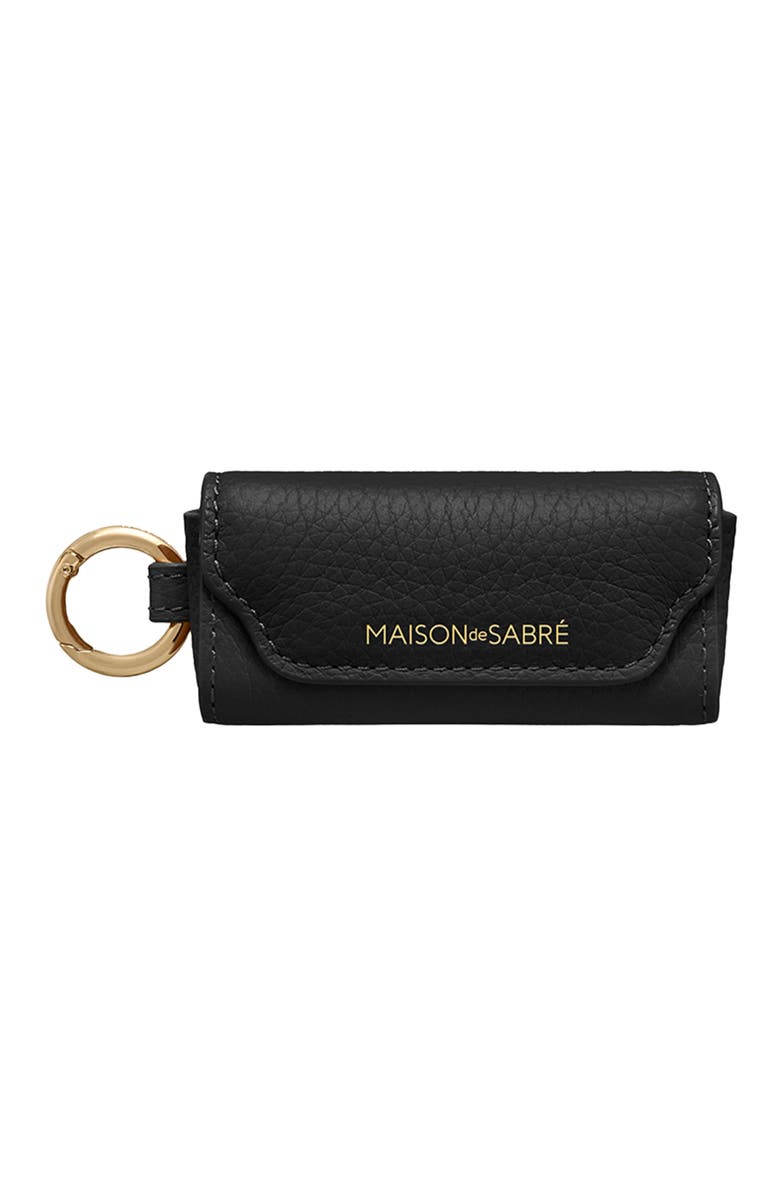 MAISON de SABRÉ Leather Lipstick Charm, Main, color, Rouge Noir