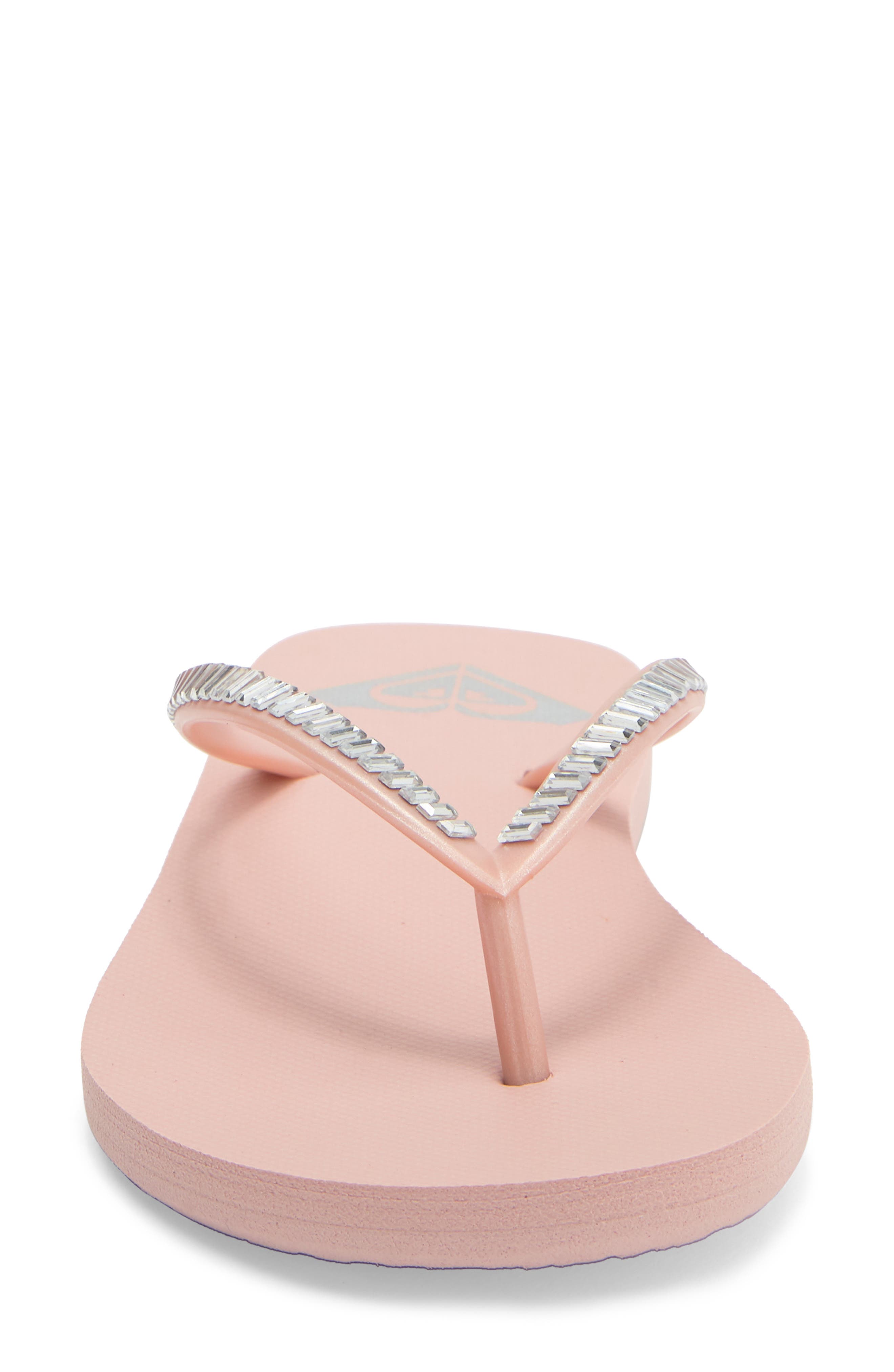 Roxy Bermuda Bling Flip Flop, Alternate, color, Peach