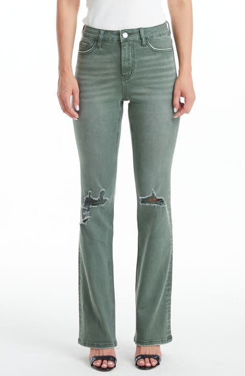 Emily High Waist Distressed Flare Jeans