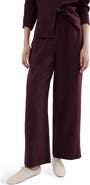 MANGO Straight Leg Linen Blend Pants