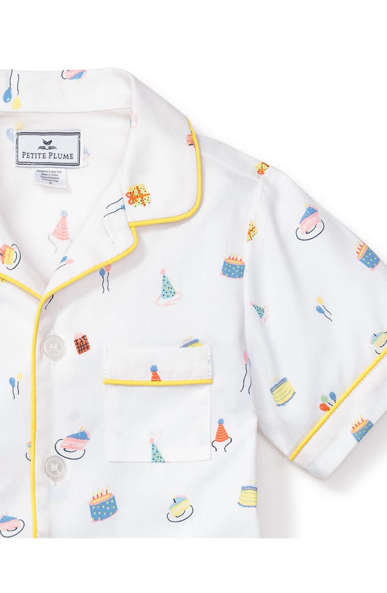 Petite Plume Kids' Birthday Wishes Short Two-Piece Pajamas, Alternate, color, White