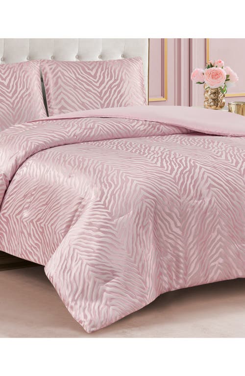 Juicy Couture Glam Zebra Comforter & Sham Set In Pink