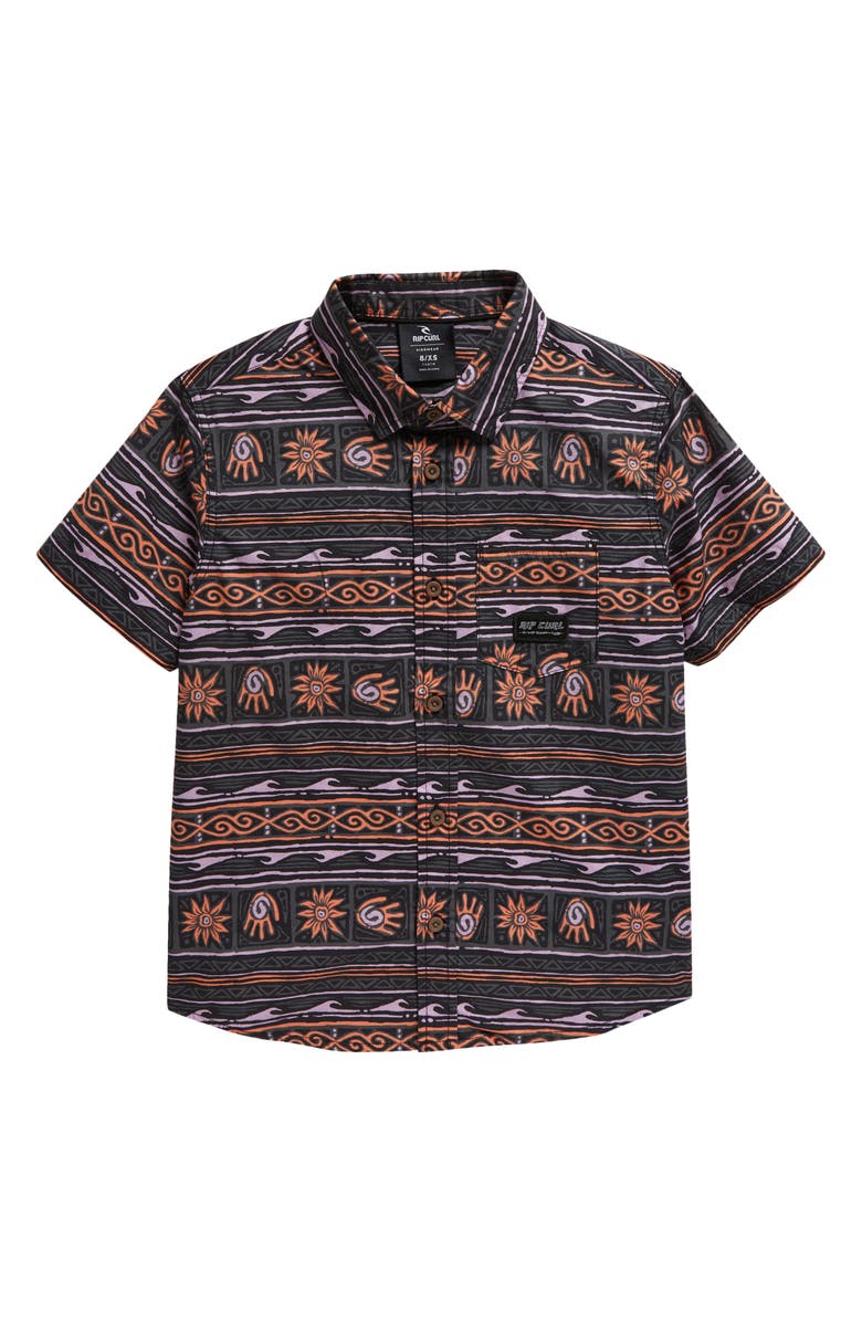 Rip Curl Kids' Pure Surf Short Sleeve Button-Up Shirt, Main, color, 