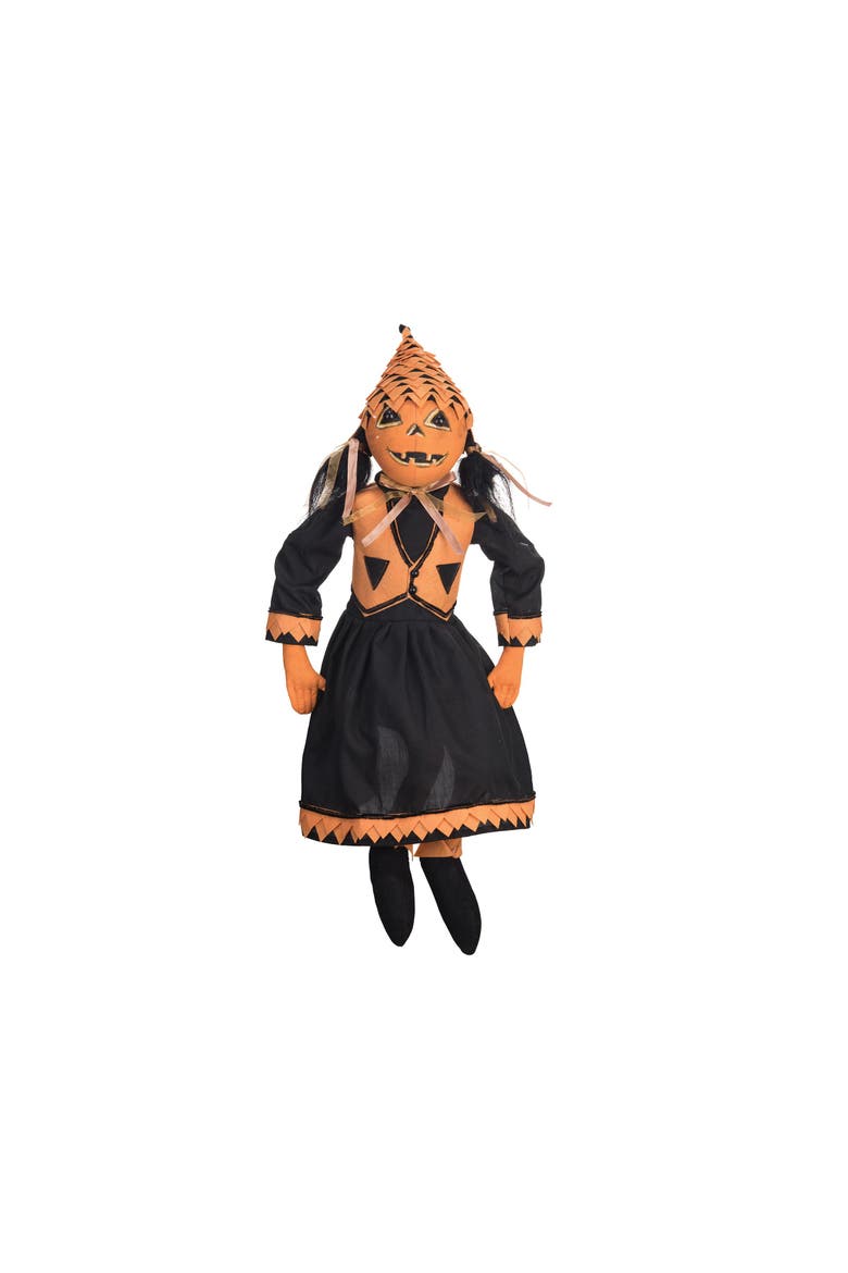 Paige Pumpkin Halloween Art Doll Figurine, Main, color, Orange