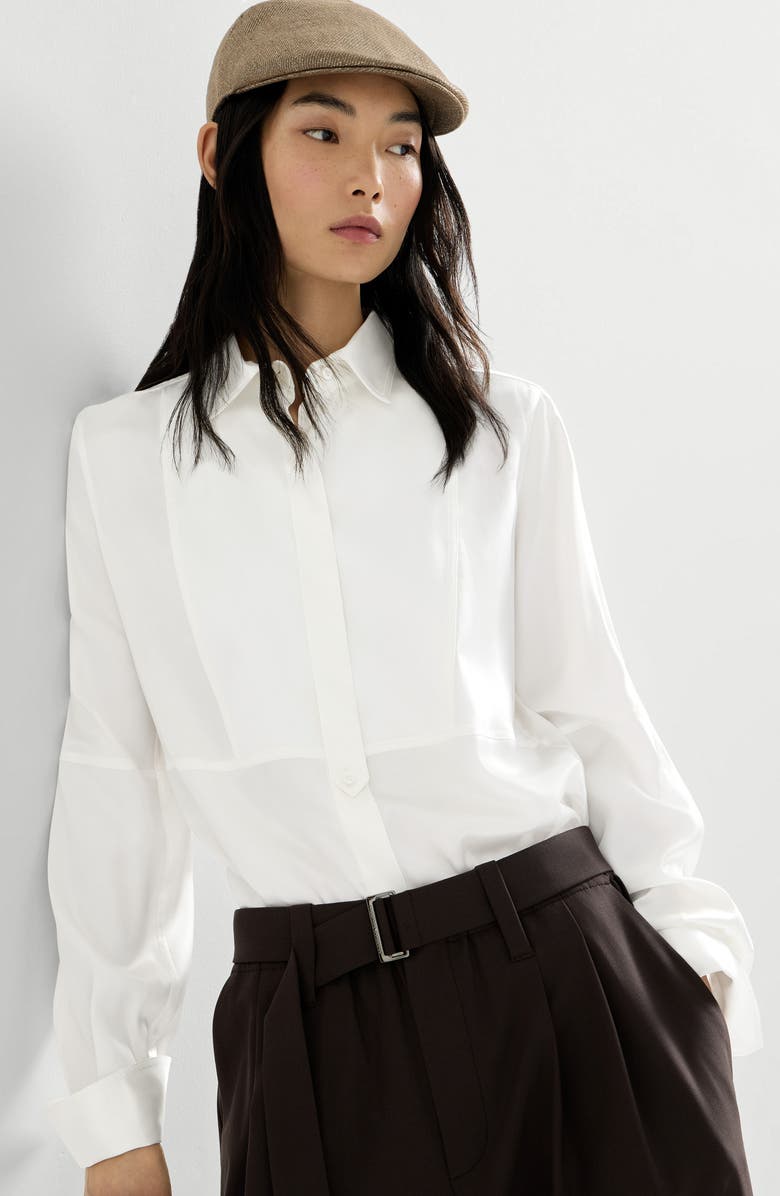 Brunello Cucinelli Satin shirt, Alternate, color, White
