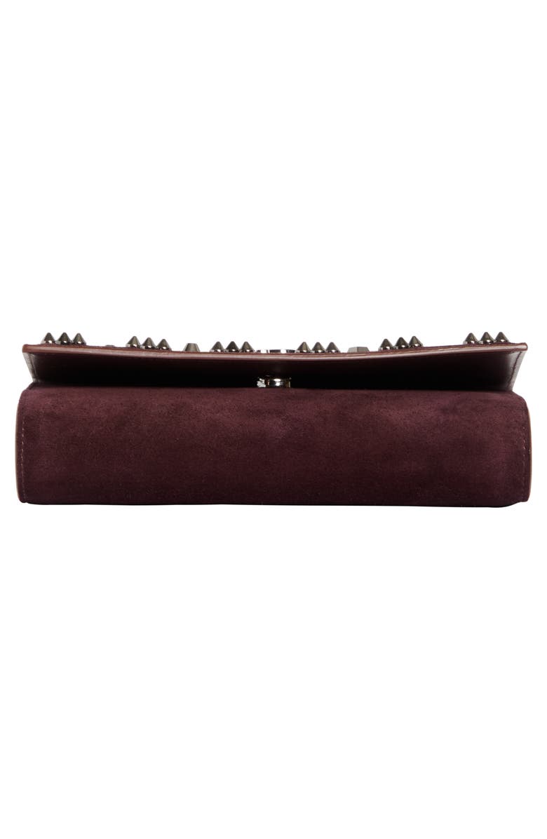 Christian Louboutin Paloma Loubinthesky Suede Wallet on a Chain, Alternate, color, Amara/ Gun Metal
