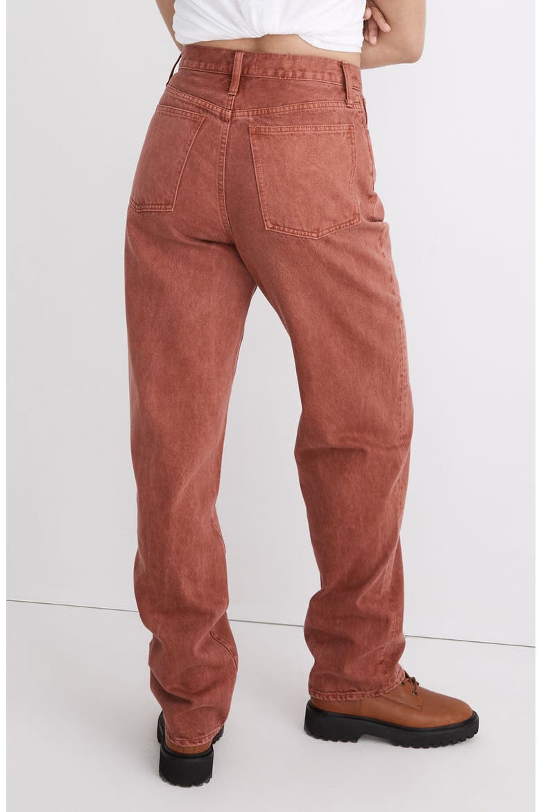 Garment Dye Baggy Straight Jeans, Alternate, color, WEATHERED BRICK