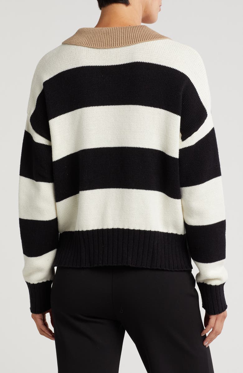 Blu Pepper Stripe Polo Sweater, Alternate, color, Ivory Multi