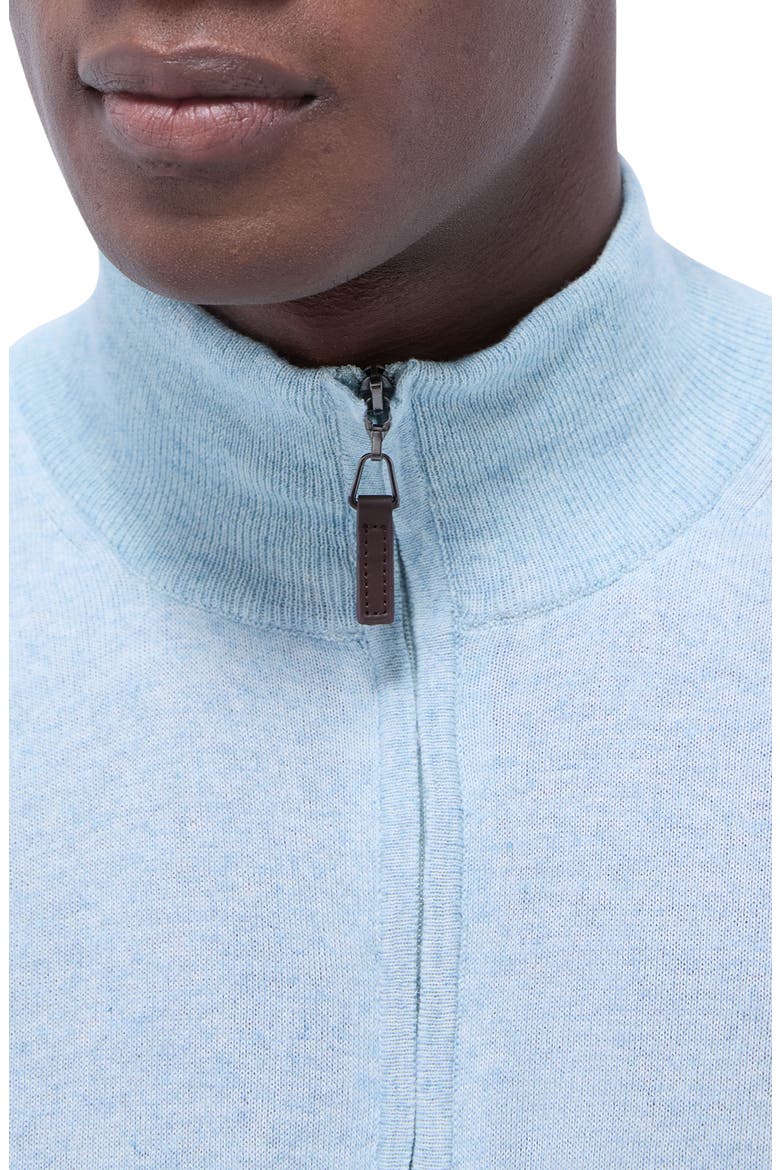 Quarter Zip Cotton & Cashmere Pullover, Alternate, color, CELADON