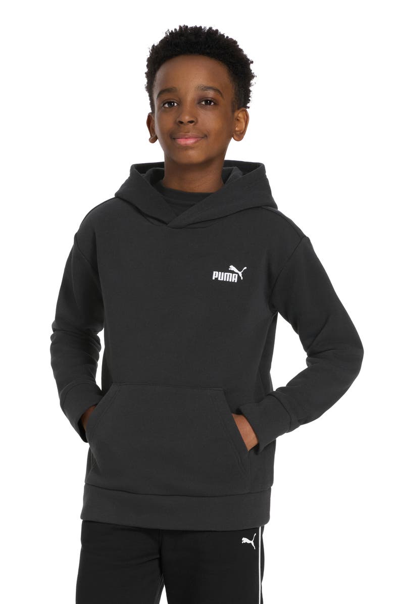 PUMA Kids' Essential Basics Fleece Pullover Hoodie, Alternate, color, Black