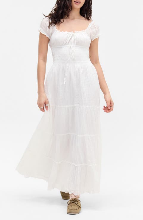 Sienna Smocked Cotton Maxi Dress