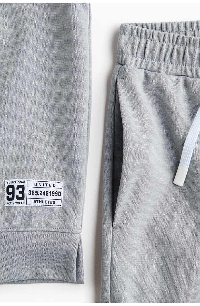 H&M Sleeveless sports hoodie and shorts with drymove, Alternate, color, Light Gray