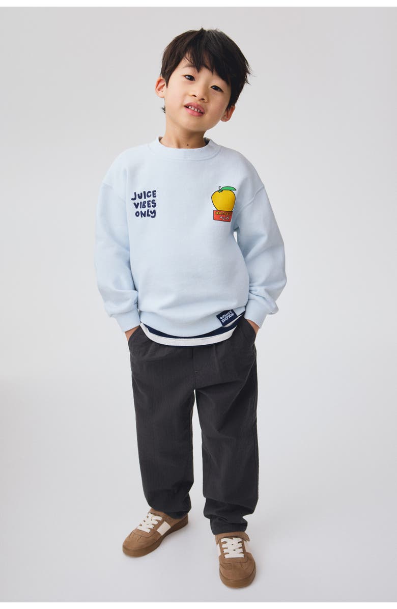 H&M Cotton Seersucker Trousers, Alternate, color, Dark Gray