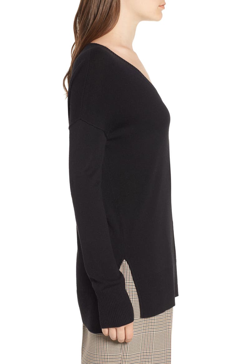 Side Slit Sweater, Alternate, color, BLACK
