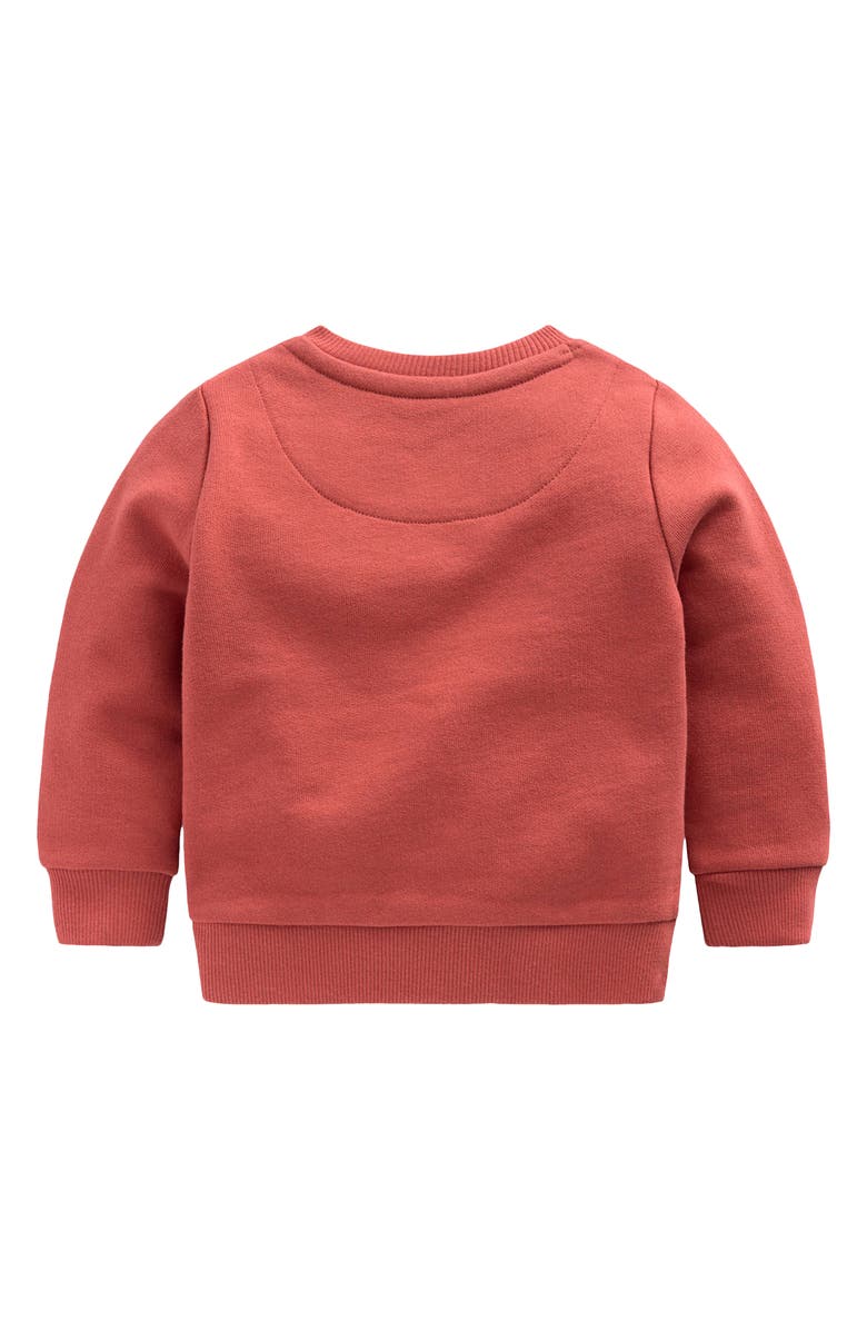 Mini Boden Embroidered Cotton Sweatshirt, Alternate, color, Jam Red Campervan