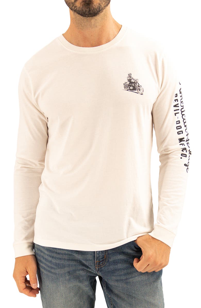 Devil-Dog Dungarees Heritage Long Sleeve Graphic T-Shirt, Main, color, Cloud